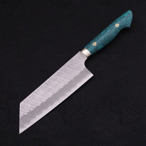 Kiritsuke Nakiri SG-2 Tsuchime Turquoise Green Handle 170mm-[Musashi]-[Japanese-Kitchen-Knives]