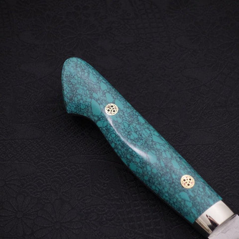 Kiritsuke Nakiri SG-2 Tsuchime Turquoise Green Handle 170mm-[Musashi]-[Japanese-Kitchen-Knives]