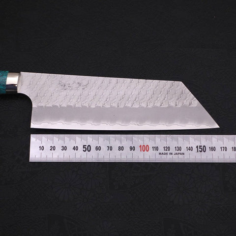 Kiritsuke Nakiri SG-2 Tsuchime Turquoise Green Handle 170mm-[Musashi]-[Japanese-Kitchen-Knives]