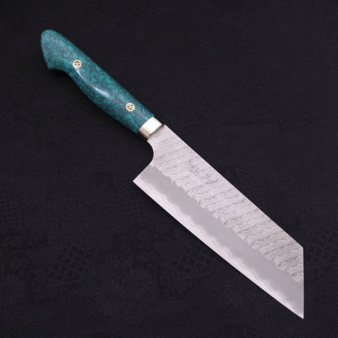 Kiritsuke Nakiri SG-2 Tsuchime Turquoise Green Handle 170mm-[Musashi]-[Japanese-Kitchen-Knives]