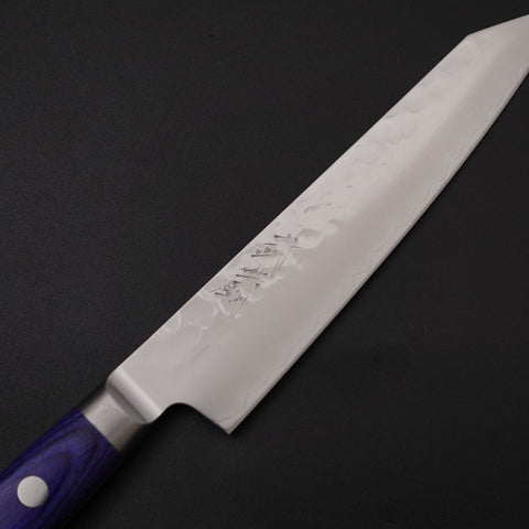 Kiritsuke Petty AUS-10 Stainless Tsuchime Western-Blue Handle 145mm-[Musashi]-[Japanese-Kitchen-Knives]