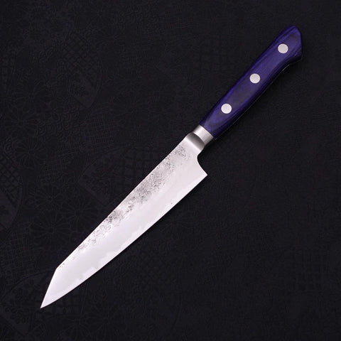 Kiritsuke Petty Blue Steel #2 Nashiji Stainless Clad Western Handle 140mm-[Musashi]-[Japanese-Kitchen-Knives]