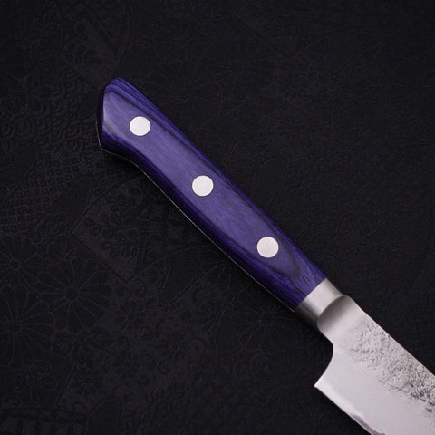 Kiritsuke Petty Blue Steel #2 Nashiji Stainless Clad Western Handle 140mm-[Musashi]-[Japanese-Kitchen-Knives]