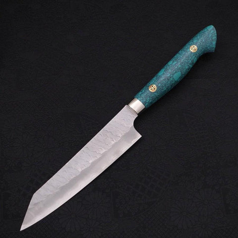 Kiritsuke Petty SG-2 Tsuchime Turquoise Green Handle 150mm-[Musashi]-[Japanese-Kitchen-Knives]