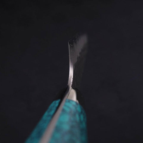 Kiritsuke Petty SG-2 Tsuchime Turquoise Green Handle 150mm-[Musashi]-[Japanese-Kitchen-Knives]