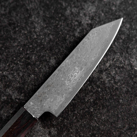 Kiritsuke Petty SLD Black Damascus Ebony Handle 110mm-[Musashi]-[Japanese-Kitchen-Knives]