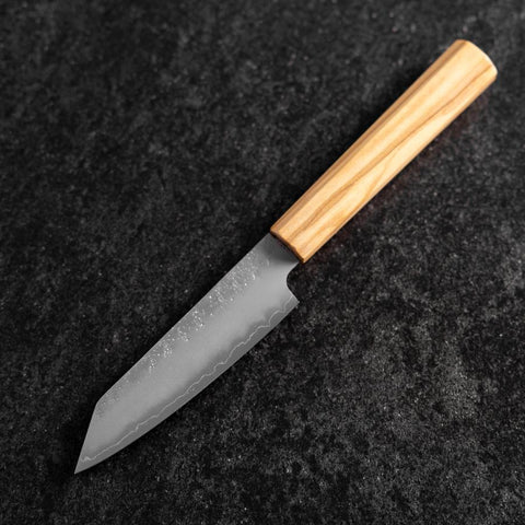 Kiritsuke Petty Silver Steel #3 Nashiji Olive Handle 110mm (4.3”)-[Musashi]-[Japanese-Kitchen-Knives]