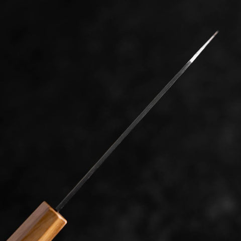 Kiritsuke Petty Silver Steel #3 Nashiji Olive Handle 110mm (4.3”)-[Musashi]-[Japanese-Kitchen-Knives]