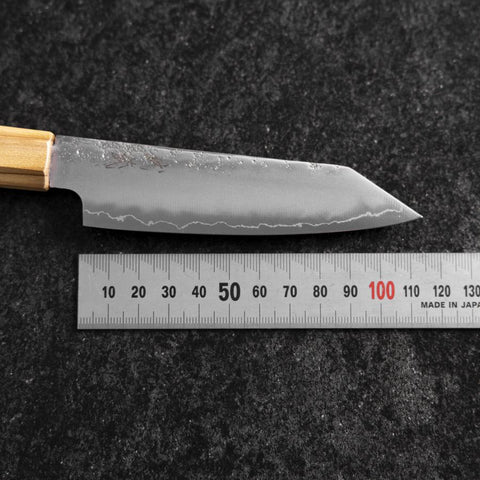 Kiritsuke Petty Silver Steel #3 Nashiji Olive Handle 110mm (4.3”)-[Musashi]-[Japanese-Kitchen-Knives]
