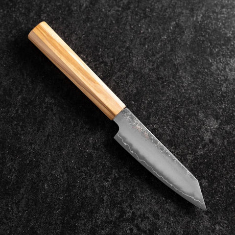 Kiritsuke Petty Silver Steel #3 Nashiji Olive Handle 110mm (4.3”)-[Musashi]-[Japanese-Kitchen-Knives]
