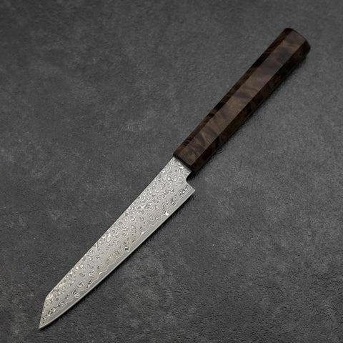 Kiritsuke Petty VG-10 Damascus Brown Birch Handle 135mm (5.3”)-[Musashi]-[Japanese-Kitchen-Knives]