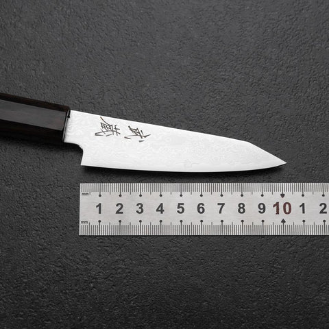 Kiritsuke Petty VG-10 Damascus Ebony Handle 100mm-[Musashi]-[Japanese-Kitchen-Knives]