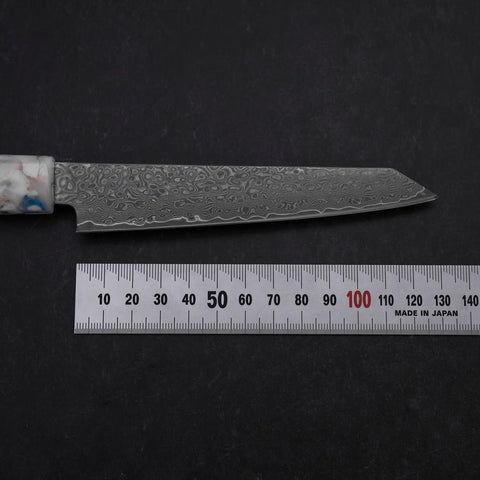 Kiritsuke Petty VG-10 Damascus Ocean Blue-White Mix Handle 130mm-[Musashi]-[Japanese-Kitchen-Knives]
