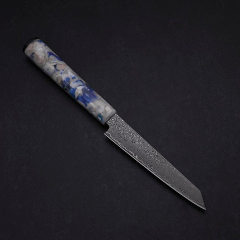 Kiritsuke Petty VG-10 Damascus Ocean Blue-White Mix Handle 130mm-[Musashi]-[Japanese-Kitchen-Knives]