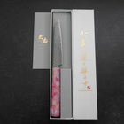 Kiritsuke Petty VG-10 Damascus Ocean Sakura Rose Gold Handle 130mm (5.1”)-[Musashi]-[Japanese-Kitchen-Knives]