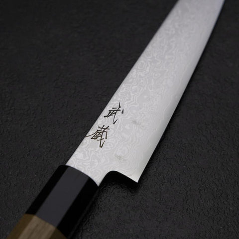 Kiritsuke Petty VG-10 Damascus Zelkova Handle 145mm-[Musashi]-[Japanese-Kitchen-Knives]
