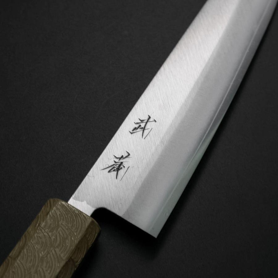 Kiritsuke Petty VG-10 Polished White Urushi Handle 125mm-[Musashi]-[Japanese-Kitchen-Knives]