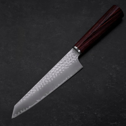 Kiritsuke Petty VG-10 Tsuchime Oval Mahogany Handle 150mm (5.9”)-[Musashi]-[Japanese-Kitchen-Knives]