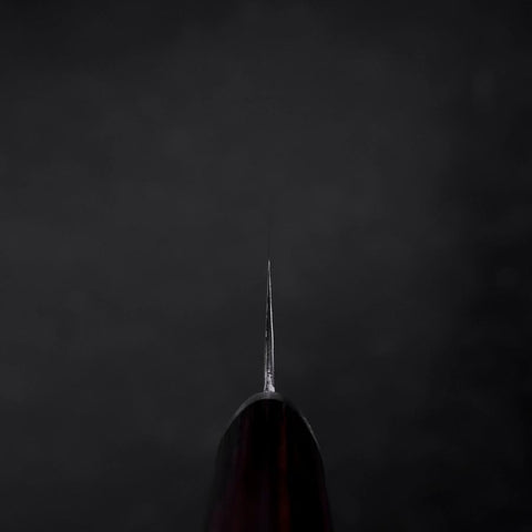 Kiritsuke Petty VG-10 Tsuchime Oval Mahogany Handle 150mm-[Musashi]-[Japanese-Kitchen-Knives]