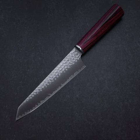 Kiritsuke Petty VG-10 Tsuchime Oval Red Handle 150mm (5.9”)-[Musashi]-[Japanese-Kitchen-Knives]