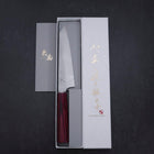 Kiritsuke Petty VG-10 Tsuchime Oval Red Handle 150mm (5.9”)-[Musashi]-[Japanese-Kitchen-Knives]