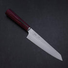 Kiritsuke Petty VG-10 Tsuchime Oval Red Handle 150mm (5.9”)-[Musashi]-[Japanese-Kitchen-Knives]