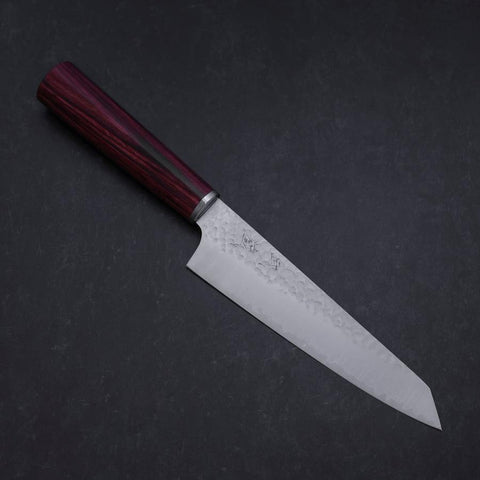 Kiritsuke Petty VG-10 Tsuchime Oval Red Handle 150mm (5.9”)-[Musashi]-[Japanese-Kitchen-Knives]
