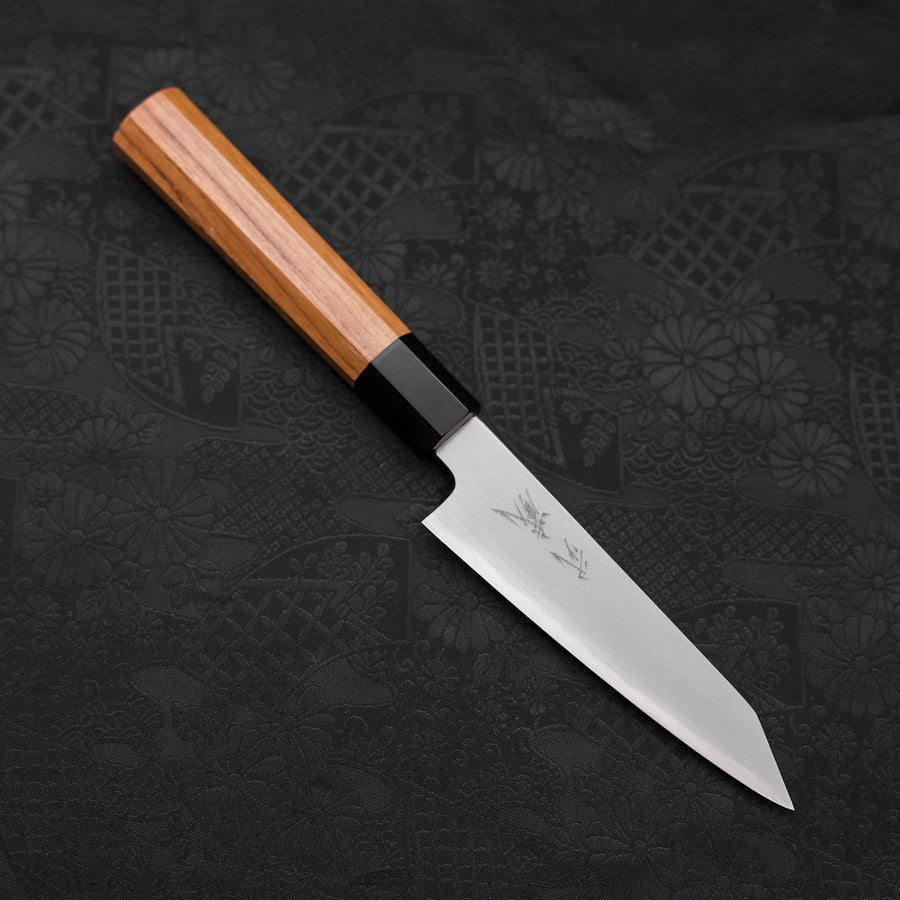 Kiritsuke Petty White Steel #2 Kasumi Buffalo Teak Handle 120mm-[Musashi]-[Japanese-Kitchen-Knives]