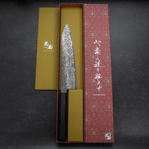 Kiritsuke SG-2 Black Nickel Damascus Ebony Handle 210mm-[Musashi]-[Japanese-Kitchen-Knives]