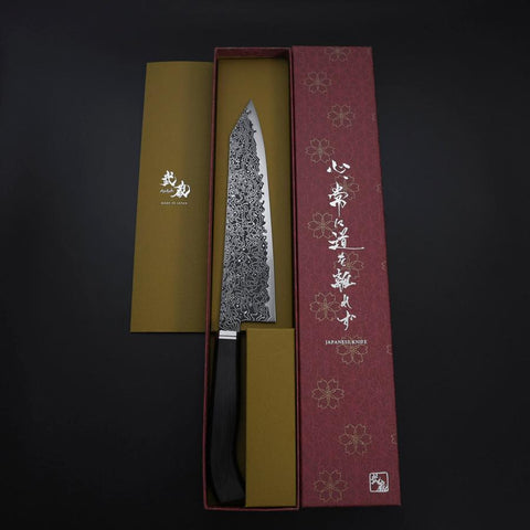 Kiritsuke SG-2 Black Nickel Damascus Western Ebony Handle 210mm (8.3”)-[Musashi]-[Japanese-Kitchen-Knives]