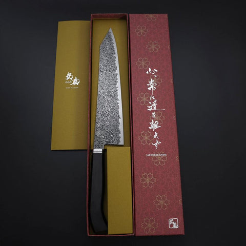 Kiritsuke SG-2 Black Nickel Damascus Western Ebony Handle 240mm-[Musashi]-[Japanese-Kitchen-Knives]