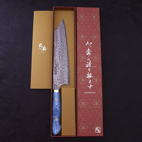 Kiritsuke SG-2 Damasco Mango de Turquesa Azul 240mm