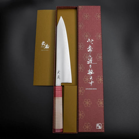 Kiritsuke SG-2 Polished Red Maple Handle 240mm (9.4”)-[Musashi]-[Japanese-Kitchen-Knives]