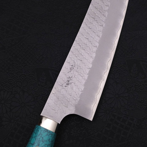 Kiritsuke SG-2 Tsuchime Turquoise Green Handle 200mm (7.9”)-[Musashi]-[Japanese-Kitchen-Knives]