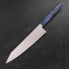 Kiritsuke SG-2 Wave Nickel Damascus Blue Maple Handle 210mm-[Musashi]-[Japanese-Kitchen-Knives]