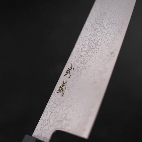 Kiritsuke SG-2 Wave Nickel Damascus Blue Maple Handle 210mm-[Musashi]-[Japanese-Kitchen-Knives]