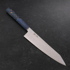 Kiritsuke SG-2 Wave Nickel Damascus Blue Maple Handle 210mm-[Musashi]-[Japanese-Kitchen-Knives]