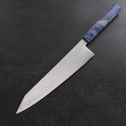 Kiritsuke SG-2 Wave Nickel Damascus Blue Maple Handle 240mm-[Musashi]-[Japanese-Kitchen-Knives]