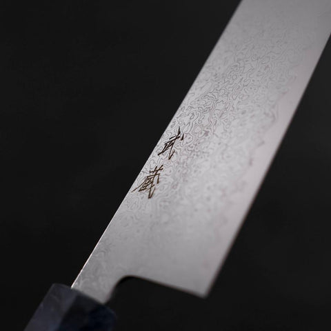 Kiritsuke SG-2 Wave Nickel Damascus Blue Maple Handle 240mm-[Musashi]-[Japanese-Kitchen-Knives]