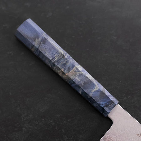 Kiritsuke SG-2 Wave Nickel Damascus Blue Maple Handle 240mm-[Musashi]-[Japanese-Kitchen-Knives]