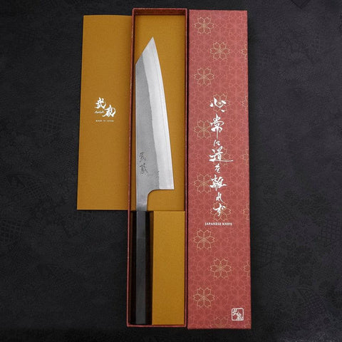 Kiritsuke SKD11 Nashiji Buffalo Ebony Handle 210mm-[Musashi]-[Japanese-Kitchen-Knives]