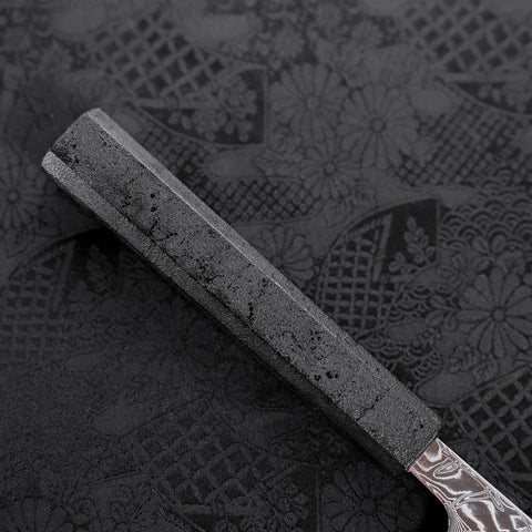 Kiritsuke SLD Wave Nickel Damascus Black Ishime Urushi Handle 210mm-[Musashi]-[Japanese-Kitchen-Knives]