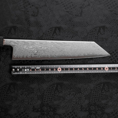 Kiritsuke SLD Wave Nickel Damascus Black Ishime Urushi Handle 210mm-[Musashi]-[Japanese-Kitchen-Knives]