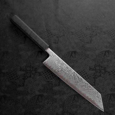 Kiritsuke SLD Wave Nickel Damascus Black Ishime Urushi Handle 210mm-[Musashi]-[Japanese-Kitchen-Knives]