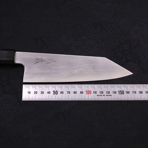 Kiritsuke Santoku Blue Steel #1 Suminagashi Black Ishime Handle 170mm