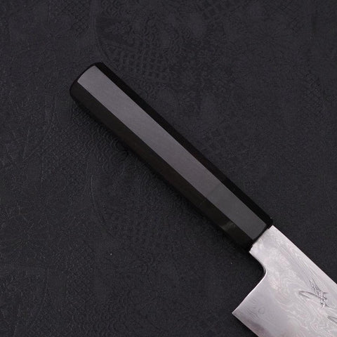 Kiritsuke Santoku Blue Steel #1 Suminagashi Mango de Ébano con Cuerno de Búfalo 170mm