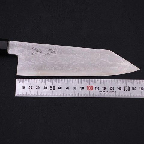 Kiritsuke Santoku Blue Steel #1 Suminagashi Mango de Ébano con Cuerno de Búfalo 170mm