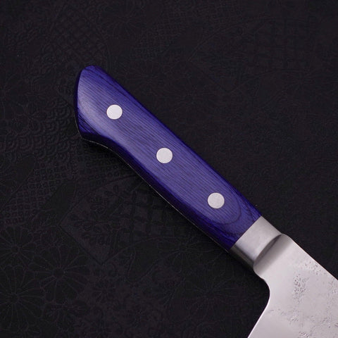 Kiritsuke Santoku Blue Steel #2 Nashiji Stainless Clad Western Handle 195mm-[Musashi]-[Japanese-Kitchen-Knives]