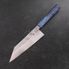 Kiritsuke Santoku Silver Steel #3 Nashiji Blue Maple Handle 180mm-[Musashi]-[Japanese-Kitchen-Knives]