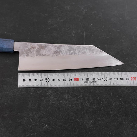 Kiritsuke Santoku Silver Steel #3 Nashiji Blue Maple Handle 180mm-[Musashi]-[Japanese-Kitchen-Knives]